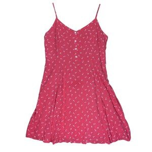 GAP Mini Sundress Coral Floral Button Front Cute Feminine Lightweight‎ Womens 16